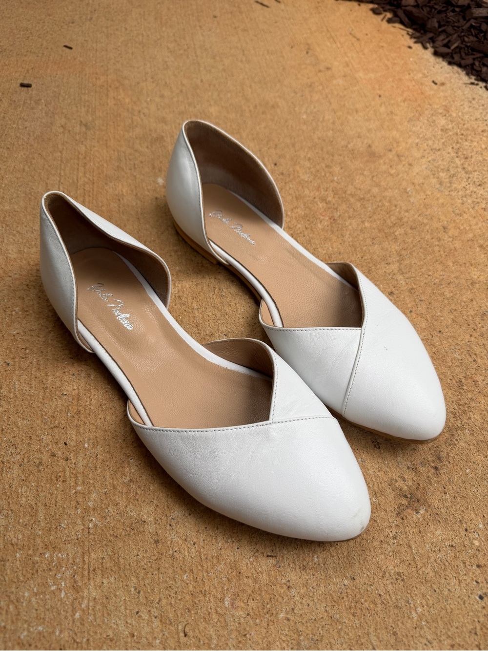 Women’s White Custom-Made Pointed-Toe Flats - Elegant Everyday or Bridal Shoe